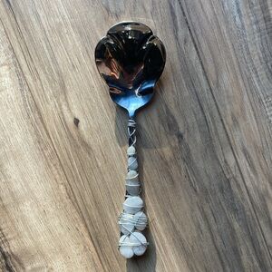 Serving Spoon Towle Wrapped with River Stones